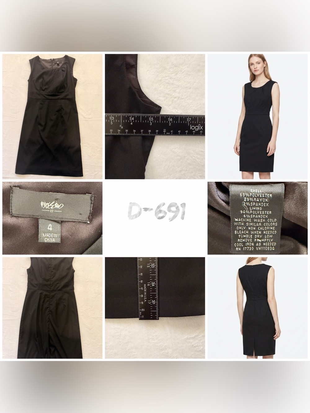 Mossimo, Black Sleeveless Midi Sheath Dress - S - Picture 9 of 9